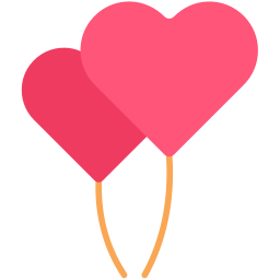 Heart balloons icon