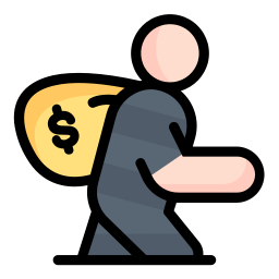 Stealing money icon