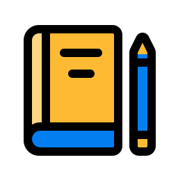 boek en potlood icoon