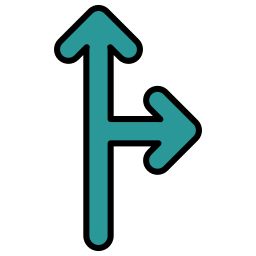 Go straight or right icon