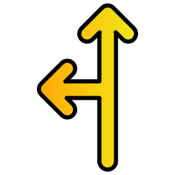 Go straight or left icon