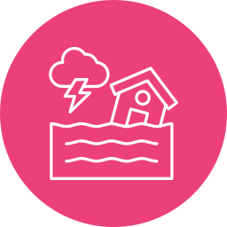 Flooded house icon