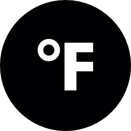 Farenheit symbol in circle icon