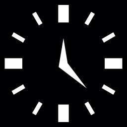 orologio quadrato icona