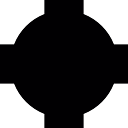 zwart kruisschild icoon