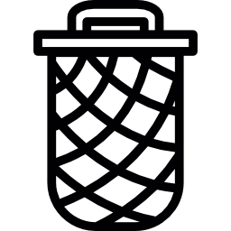 Closed net trash bin icon