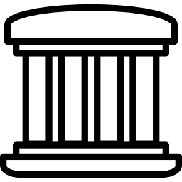 edificio griego con cuatro pilares icono