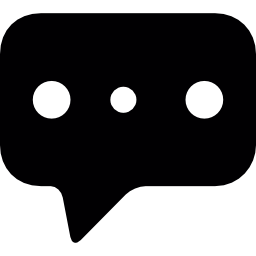Three dots black speech bubble icon