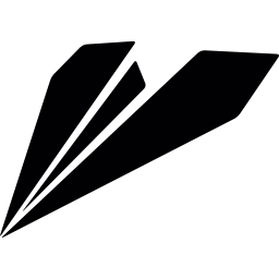 schwarzes origami-flugzeug icon
