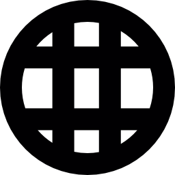 cuadrícula dentro del círculo icono