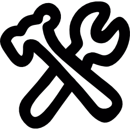 hamer en moersleutel doodle icoon
