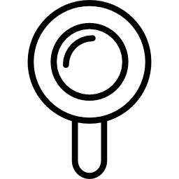 Magnifying glass with shine icon