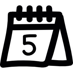 dibujar calendario día cinco icono
