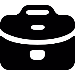 Closed black briefcase icon