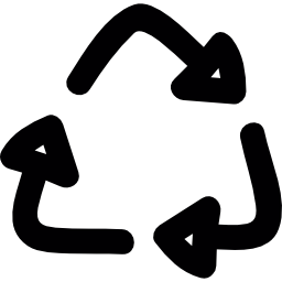 Recycling sign doodle icon