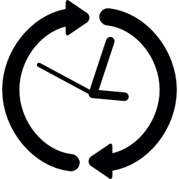 orologio con frecce circolari icona
