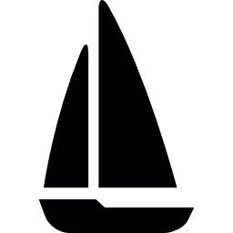 black sailing boat icon