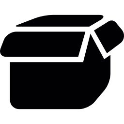 schwarze offene box icon