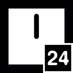 24 hour square clock icon