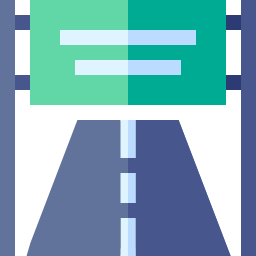 Road banner icon