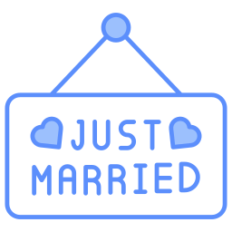 Just married sign icon