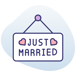 Just married sign icon