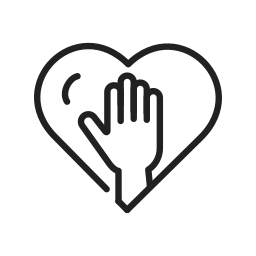 Сердце и рука иконка