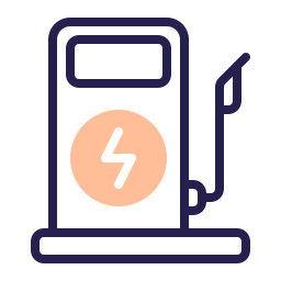 Electric fuel station icon