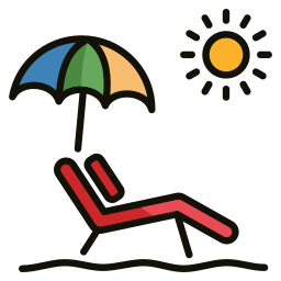 Beach umbrella icon