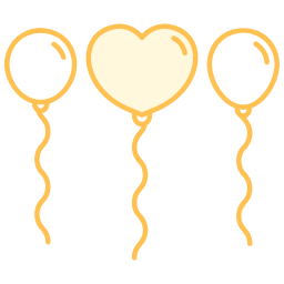 Balloons of love icon