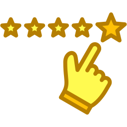 calificación de cinco estrellas icono