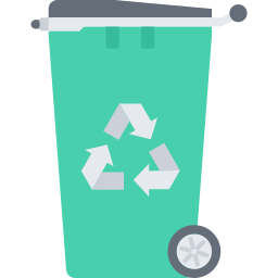 Contenedor de reciclaje icono