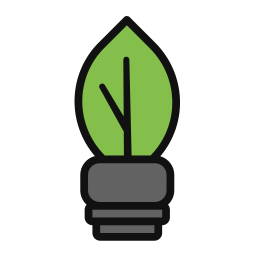 lámpara ecológica icono