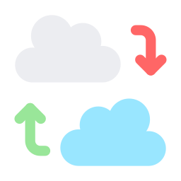trasferimento nel cloud icona