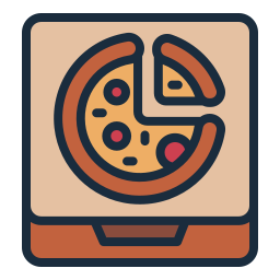 scatola per pizza icona
