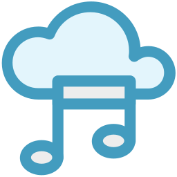 chmura i nuta muzyczna ikona