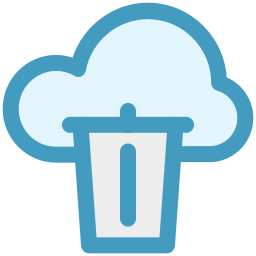 Cloud and dustbin icon