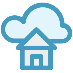 Cloud and hut icon