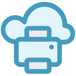 cloud en fax icoon
