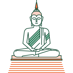 Estatua de buddha icono