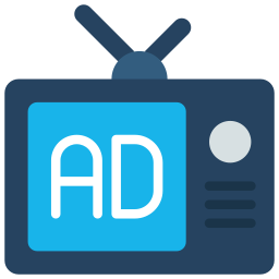 televisie advertentie icoon