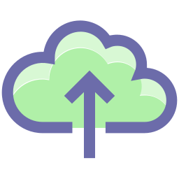 Cloud and upload arrow icon