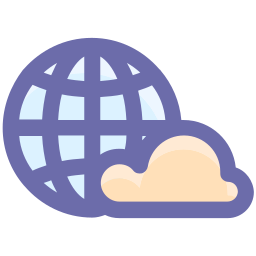 réseau cloud mondial Icône