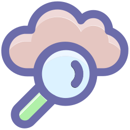 Cloud magnifier icon