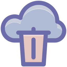 papelera de reciclaje en la nube icono