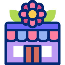tienda de flores icono