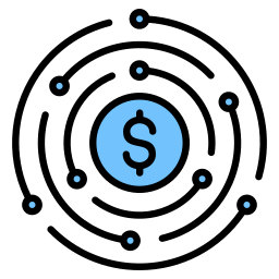 rete di valuta digitale icona