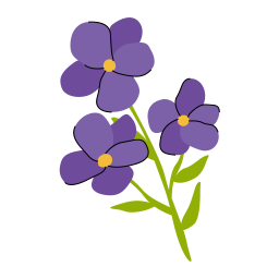 fleur violette Icône