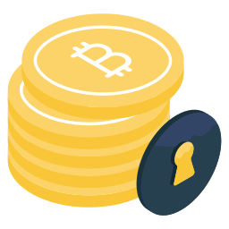 bitcoin di sicurezza icona