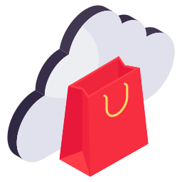 winkelen in de cloud icoon